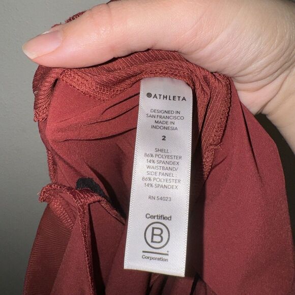 Athleta Brooklyn Ankle Pant Women's Size 2 Red Pull On Pockets Workwear Stretch - Picture 7 of 8